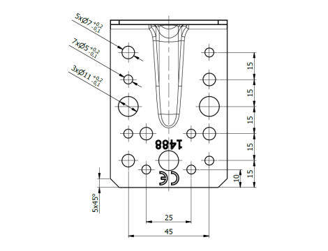 KP11 40211 KĄTOWNIK Z PRZETŁOCZENIEM 90x90x65x2,5 20SZT DOMAX - 3